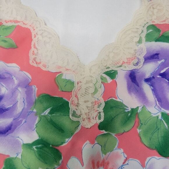 Vtg Victorias Secret Gold Label Slip Dress 90s Y2K Floral Lace Babydoll Medium - Picture 16 of 16